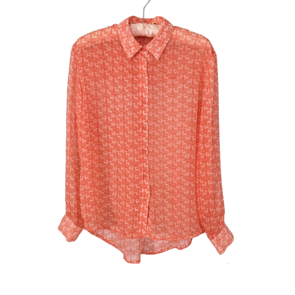 Max C Button Up Deer Print Blouse | US M